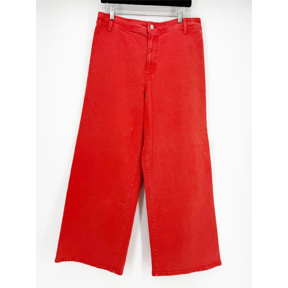 Universal Thread High-Rise Sailor Wide Leg Comfort Stretch Ankle Jeans Red - Picture 2 of 13